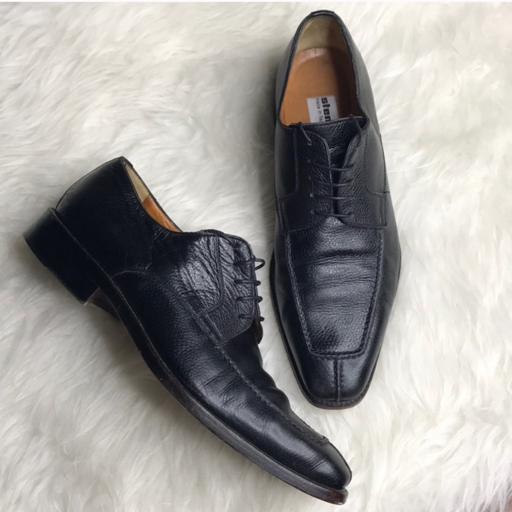STEMAR Twin Derby Black Dress Shoes 9